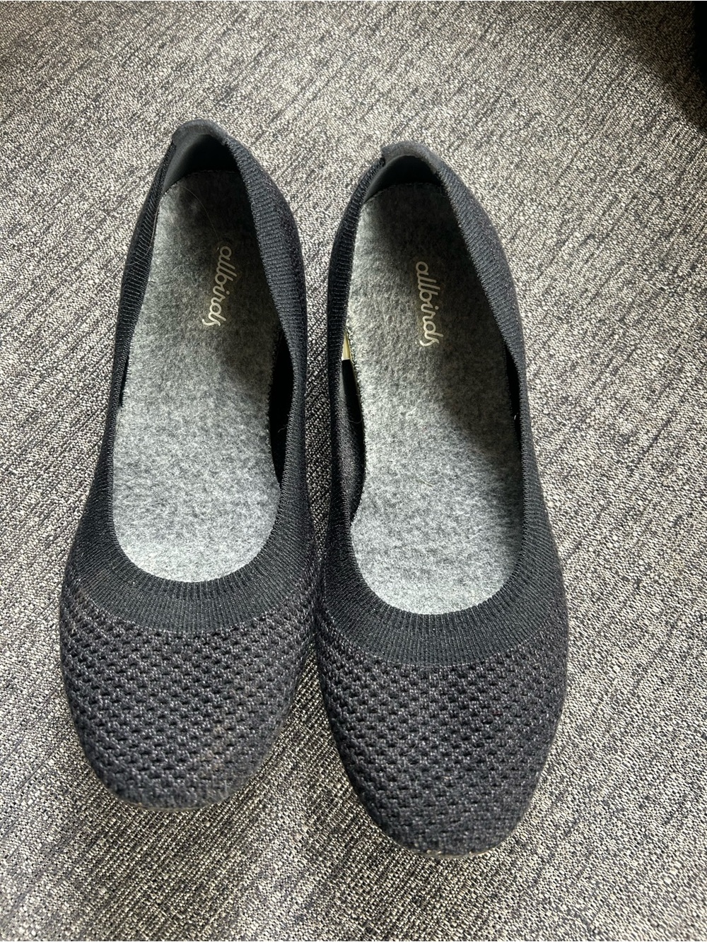 allbirds Black Knit Ballet Flats - 7.5 Womens Slip-On Loafers